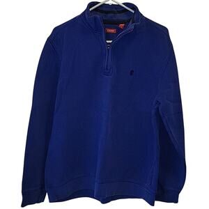 Vintage 90s IZOD 1/4 zip Blue pullover sweater sweatshirt jumper size large